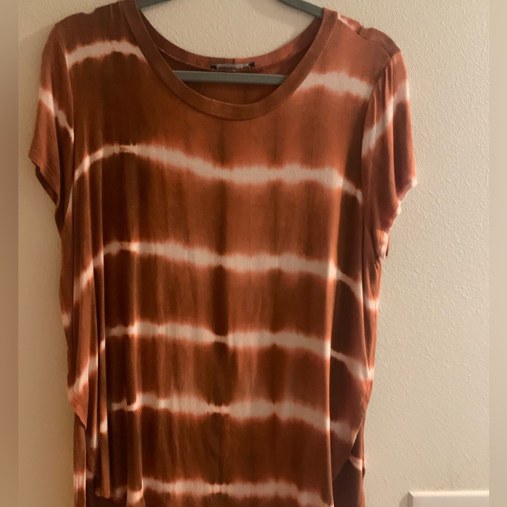 Paper Moon rust white tie dye top